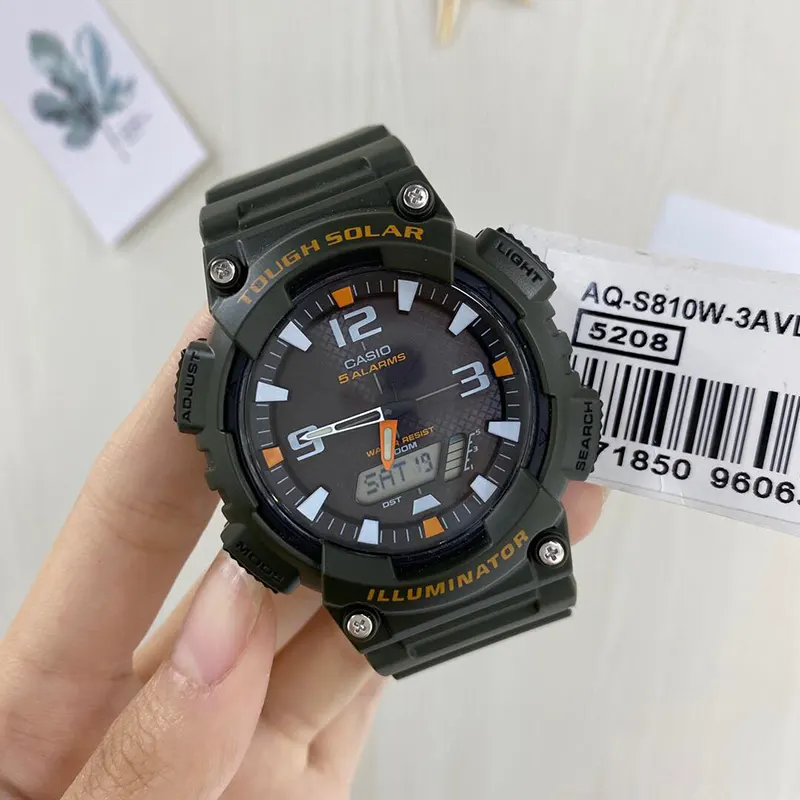 Casio AQ-S810W-3AV Solar Powered Dual Time Men's Watch
