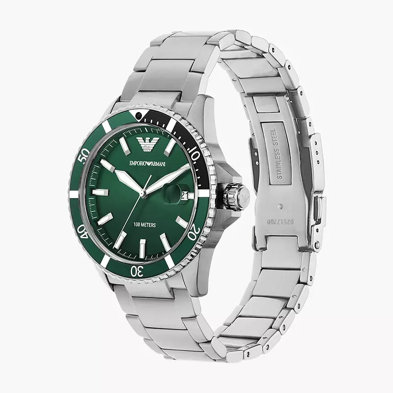 Emporio Armani Diver Green Dial Men's Watch | AR11338