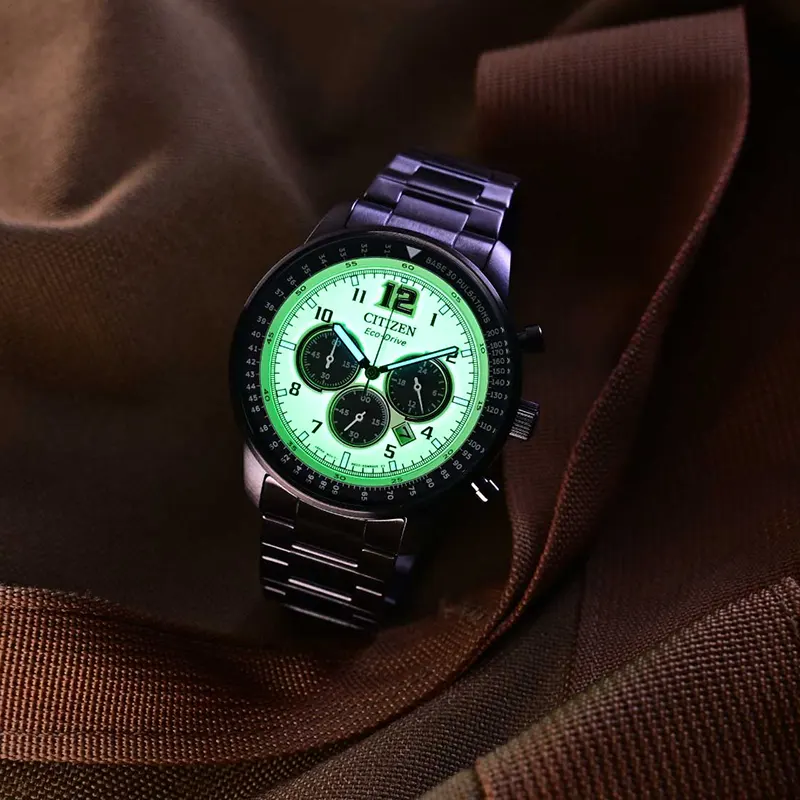 Citizen Eco-Drive Chronograph Luminous Green Dial Men's Watch | CA4507-84X