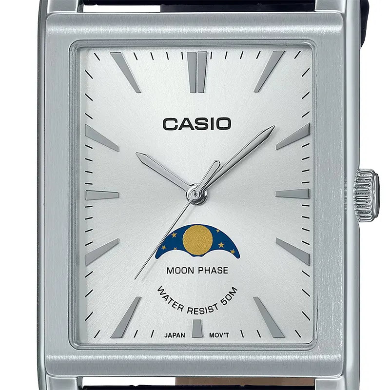 Casio Moon Phase MTP-M105L-7AV Silver Dial Men's Watch
