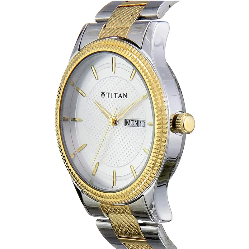 Titan 1650BM03 Karishma Silver Dial Two tone Men's Watch