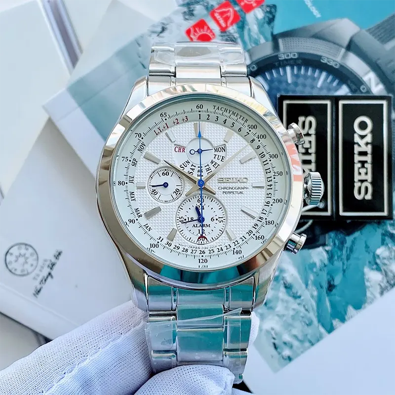 Seiko Neo Classic Chronograph White Dial Men’s Watch | SPC123P1
