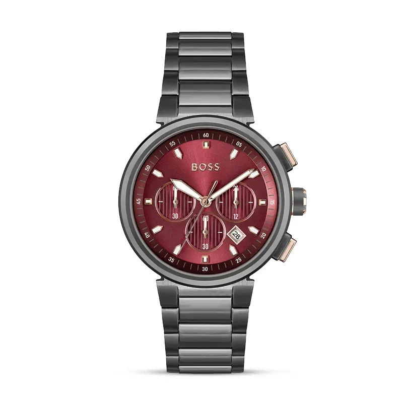 Hugo Boss Trace Chronograph Maroon Dial Men's Watch | 1514000
