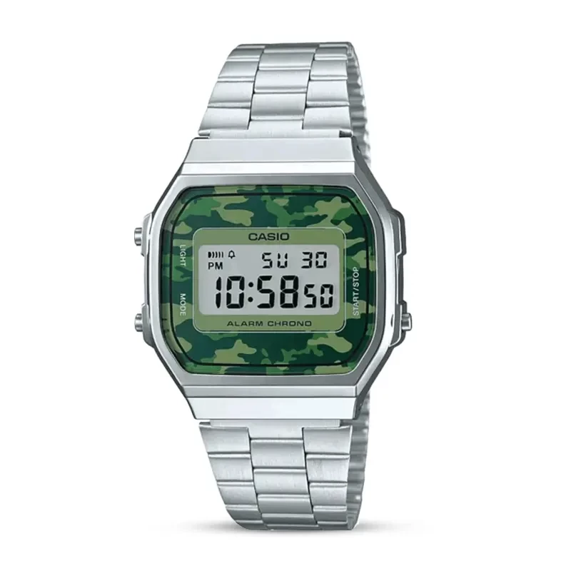 Casio A168WEC-3DF Silver Camouflage Men's Watch