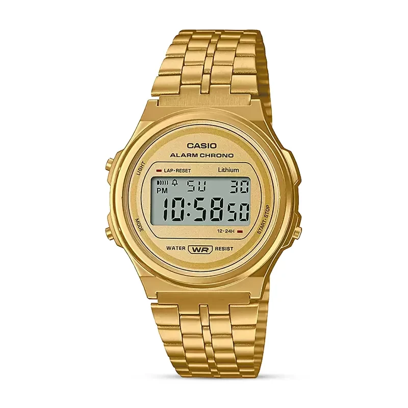 Casio A171WEG-9ADF Gold-tone Digital Dial Men's Watch
