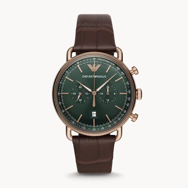 Emporio Armani Aviator Chronograph Green Dial Men's Watch | AR11334