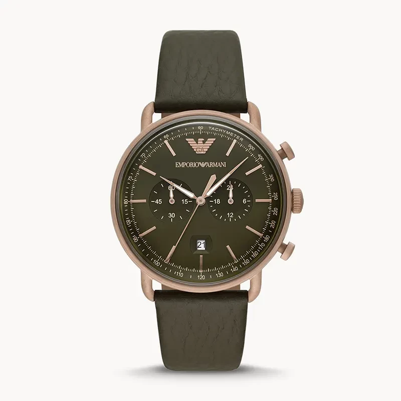 Emporio Armani Aviator Chronograph Green Dial Men's Watch | AR11421