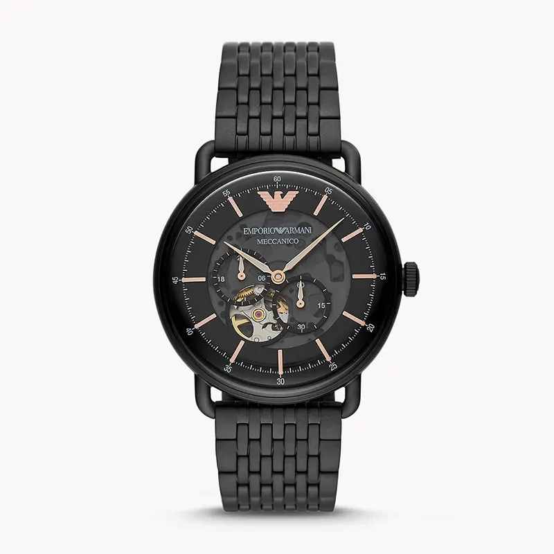Emporio Armani Aviator Automatic Black Dial Men's Watch | AR60025