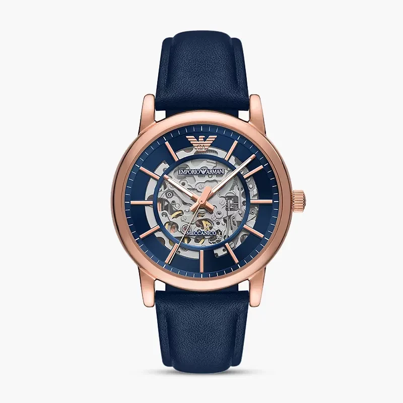 Emporio Armani Automatic Skeleton Blue  Dial Men's Watch | AR60050