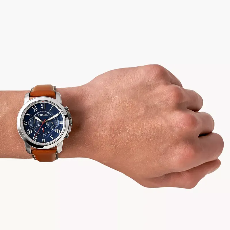 Fossil Grant Chronograph Blue Leather Men's Watch | FS5210
