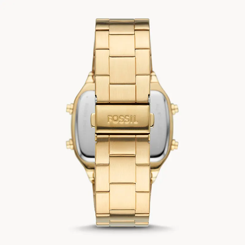 Fossil Retro Digital Gold-Tone Stainless Steel Men's Watch | FS5843