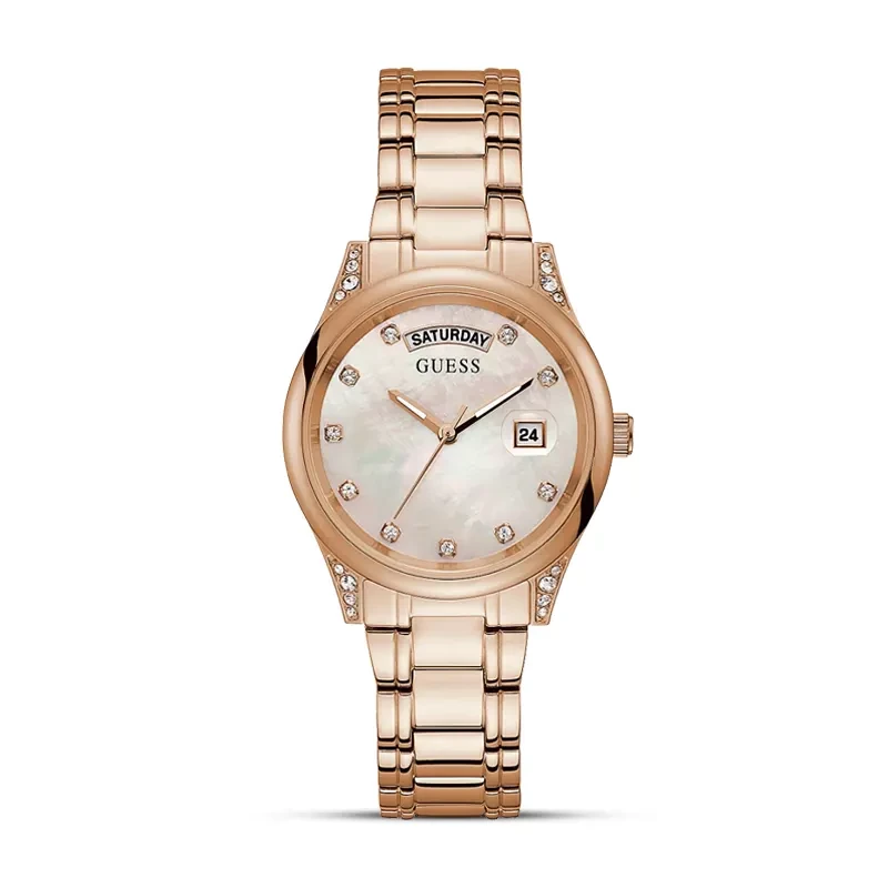 Guess Aura Mother of Pearl White Dial Ladies Watch | GW0047L2
