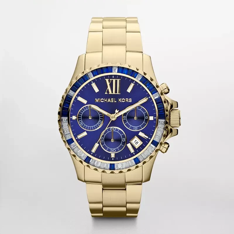 Michael Kors Everest Chronograph Navy Dial Gold-tone Watch | MK5754
