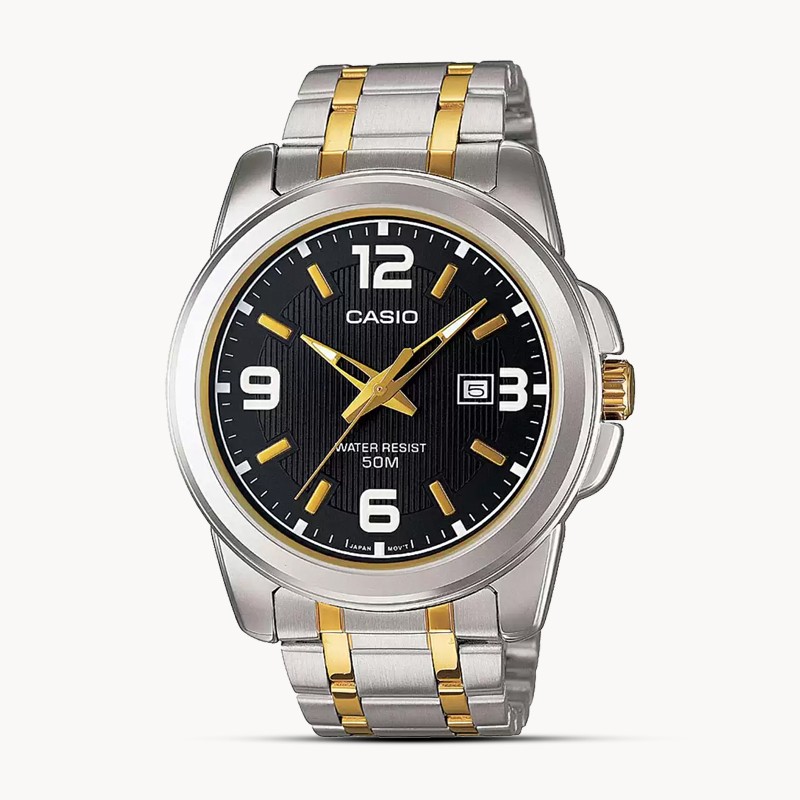 Casio Enticer MTP-1314SG-1AV Dual-tone Black Dial Men's Watch