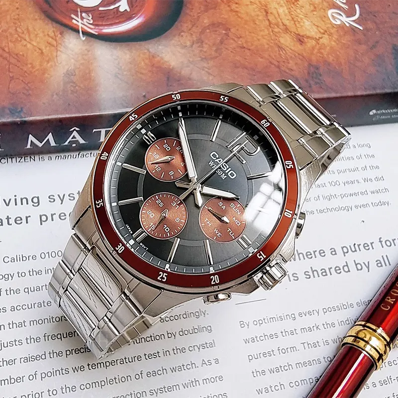 Casio MTP-1374D-5AVDF Chronograph Black Dial Men's Watch