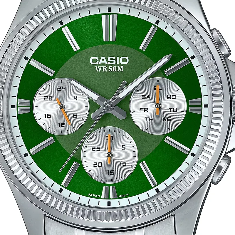 Casio Enticer Green Dial Men's Watch | MTP-1375D-3AV