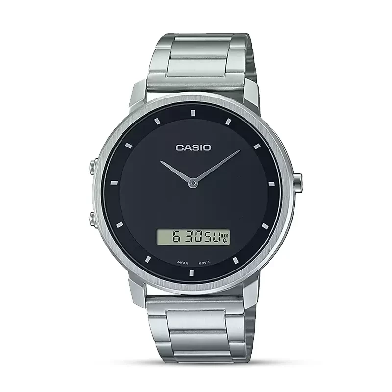 Casio MTP-B200D-1EDF Dual time Black Dial Men's Watch