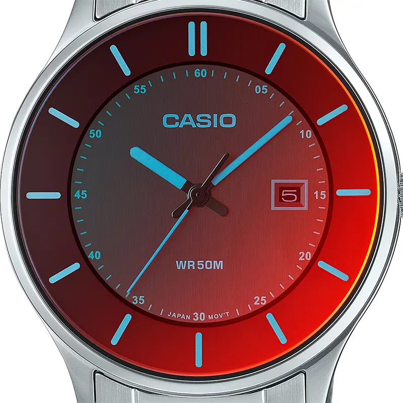 Casio Enticer MTP-E605D-1EV Red Dial Men's Watch