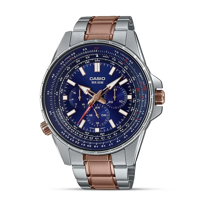 Casio MTP-SW320RG-2AVDF Enticer Chronograph Blue Dial Men’s Watch