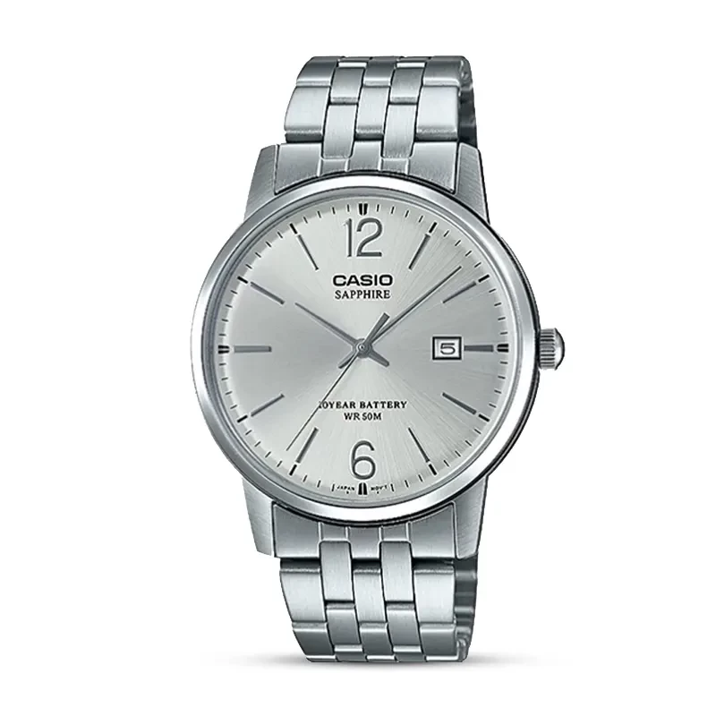 Casio MTS-110D-7AV Silver Dial Silver-tone Men's Watch