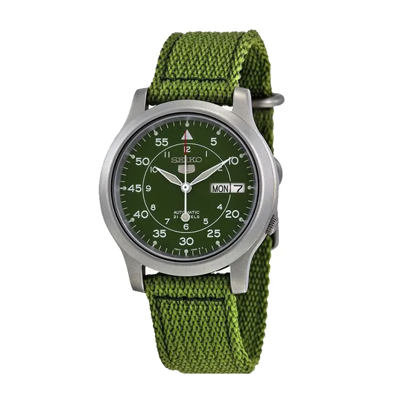 Seiko 5 Green Dial Green Nylon Strap Men's Watch | SNK805