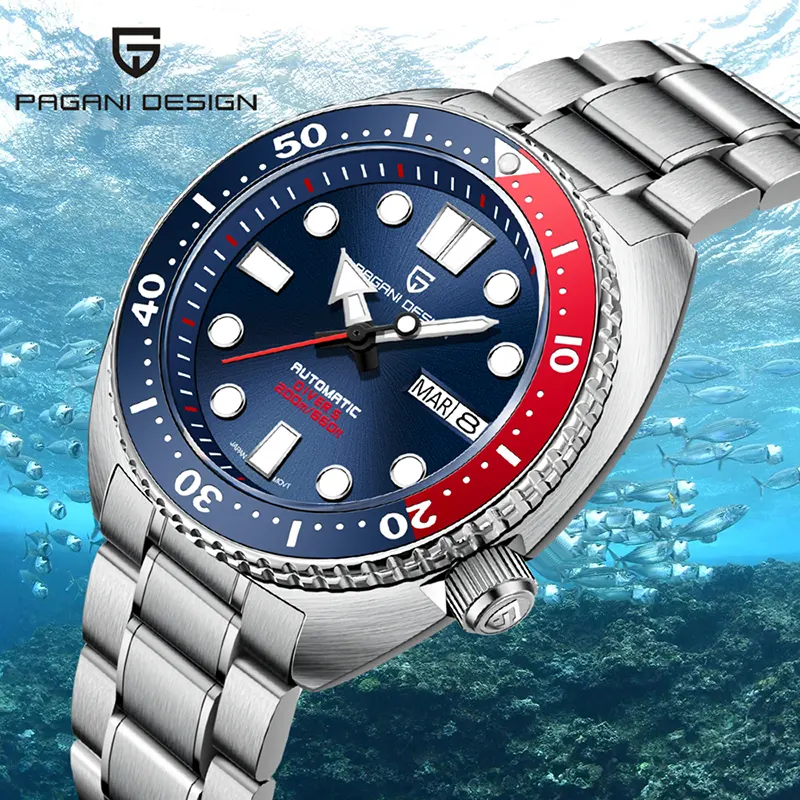 Pagani Design PD-1696 Turtle Pepsi Automatic Men's Watch