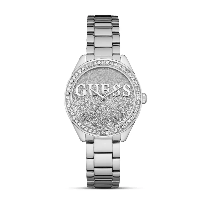Guess Glitter Girl Silver Dial Ladies Watch | W0987L1