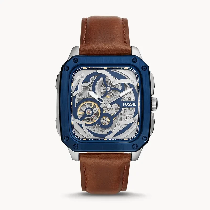 Fossil Inscription Automatic Skeleton Blue Dial Men's Watch | BQ2571