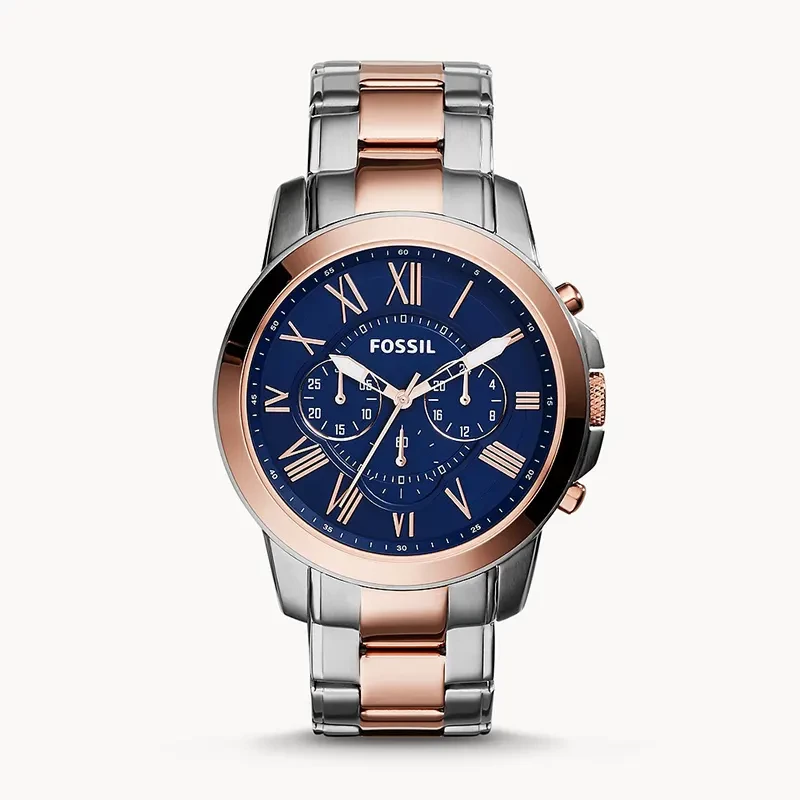 Fossil Grant Chronograph Blue Dial Two-tone Men's Watch | FS5024