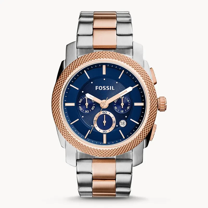 Fossil Machine Chronograph Blue Dial Two-tone Men's Watch | FS5037