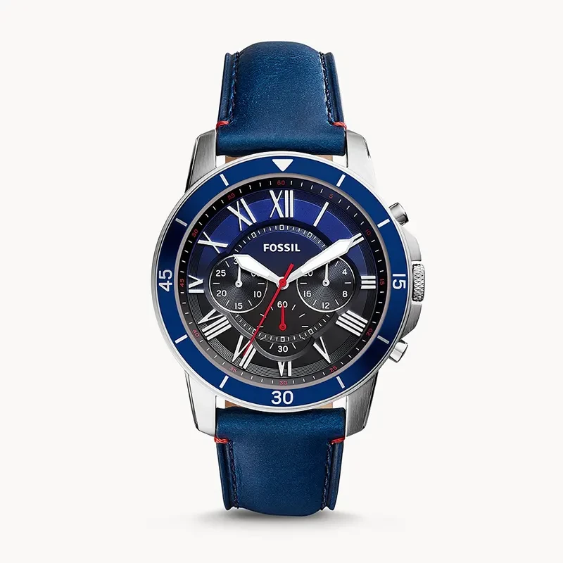 Fossil Grant Chronograph Blue Leather Men's Watch | FS5373