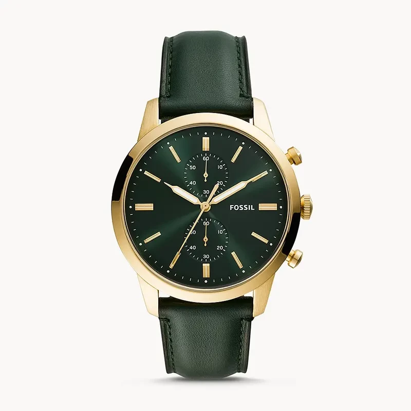 Fossil Townsman Chronograph Dark Green Leather Men's Watch | FS5599