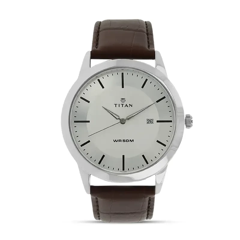 Titan 1584SL03 Workwear Silver Dial Men's Watch
