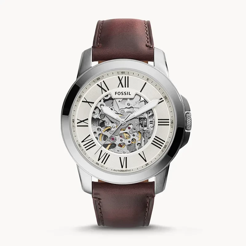 Fossil Grant Automatic Dark Brown Leather Men's Watch | ME3099