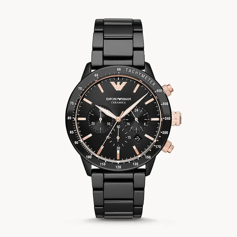 Emporio Armani Chronograph Black Dial Men's Watch | AR70002