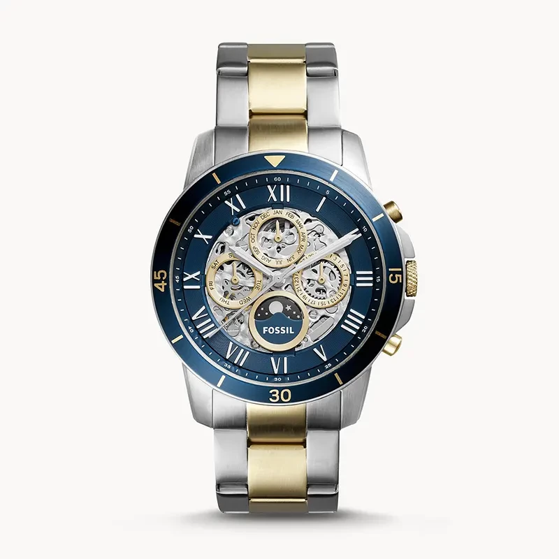 Fossil Grant Sport Automatic Blue Skeleton Dial Men's Watch | ME3141