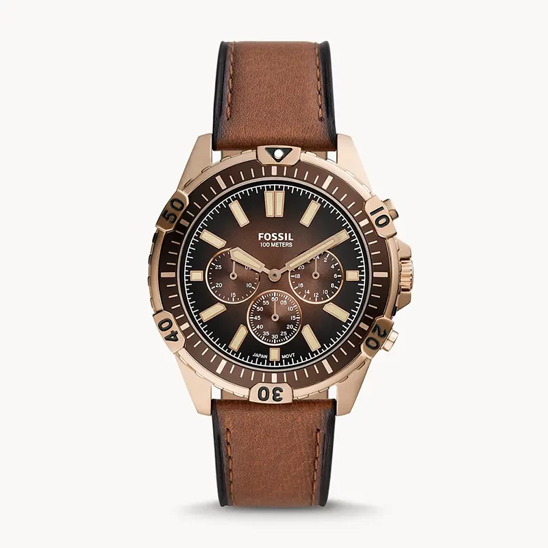 Fossil Garrett Chronograph Medium Brown Eco Leather Men's Watch | FS5867