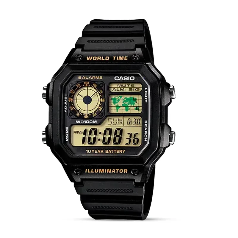 Casio Youth AE-1200WH-1BV Digital Amber Dial Men's Watch