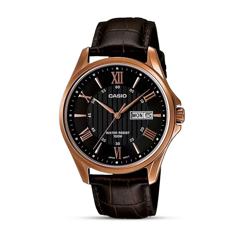 Casio MTP-1384L-1AV Date Day Black Dial Men's Watch