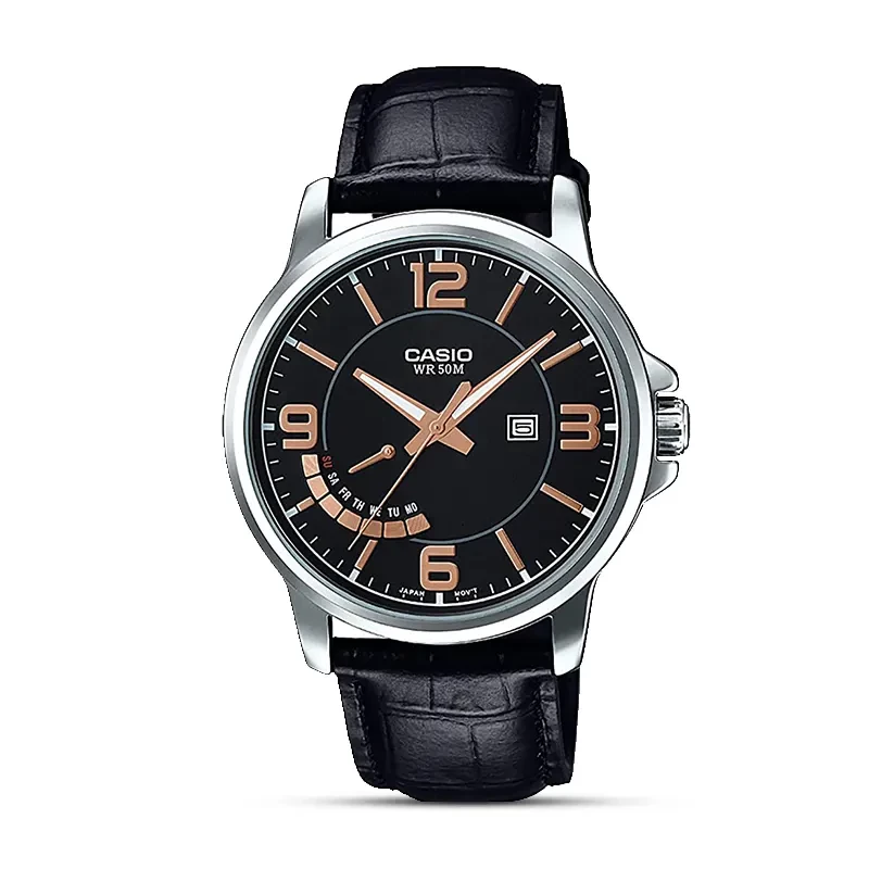 Casio MTP-E124L-1AVDF Black Dial Men's Watch