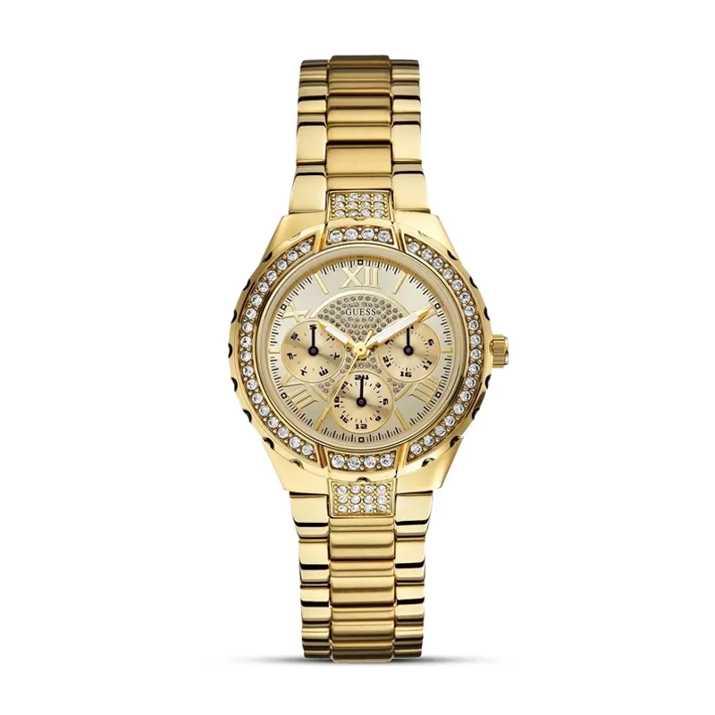 Guess Viva Chronograph Champagne Dial Ladies Watch | W0111L2