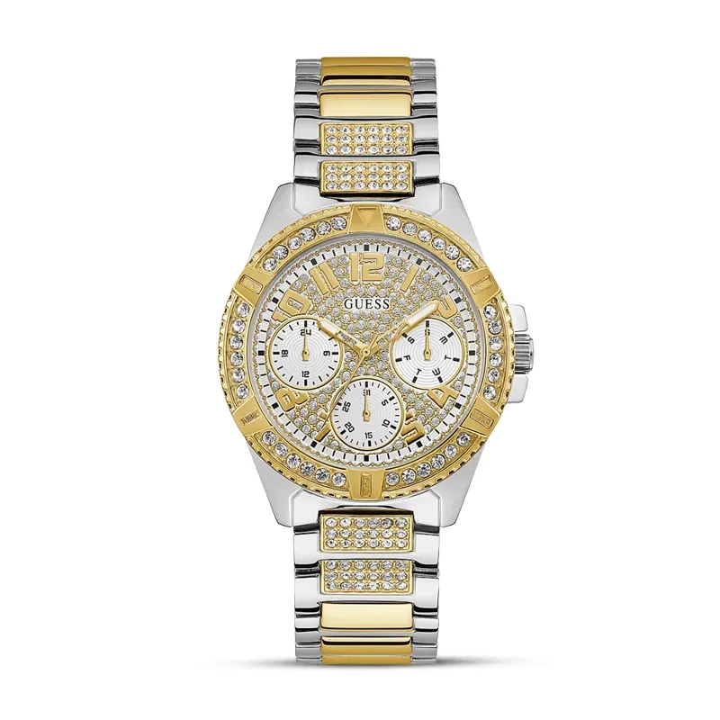 Guess Lady Frontier Crystal Gold Dial Two-tone Ladies Watch | W1156L5