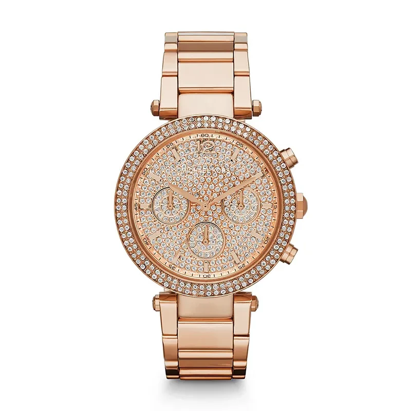 Michael Kors Parker Chronograph Rose Gold Dial Ladies Watch | MK5857