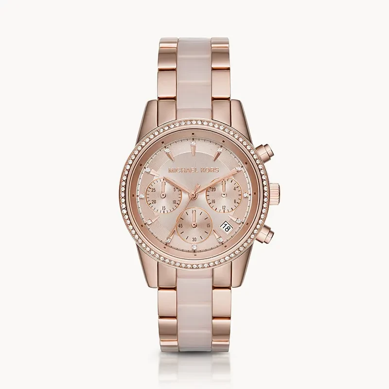 Michael Kors Ritz Chronograph Rose Gold Dial Ladies Watch | MK6307