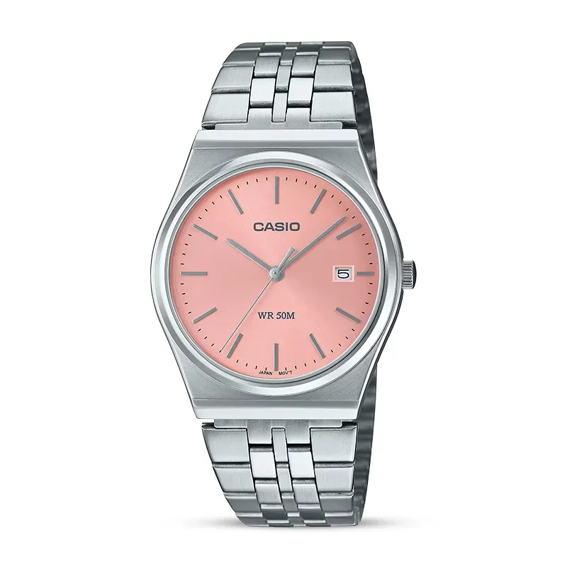 Casio Enticer Salmon Pink Dial Men's Watch | MTP-B145D-4AV
