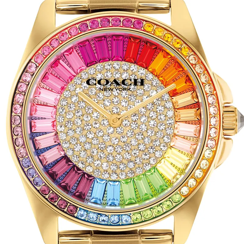 Coach Greyson Rainbow Crystal Dial Gold-Tone Ladies Watch | 14504274