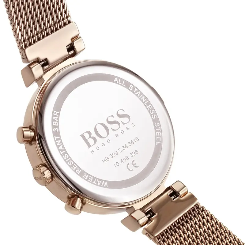 Hugo Boss Flawless Silver Dial Rose Gold-tone Ladies Watch | 1502553