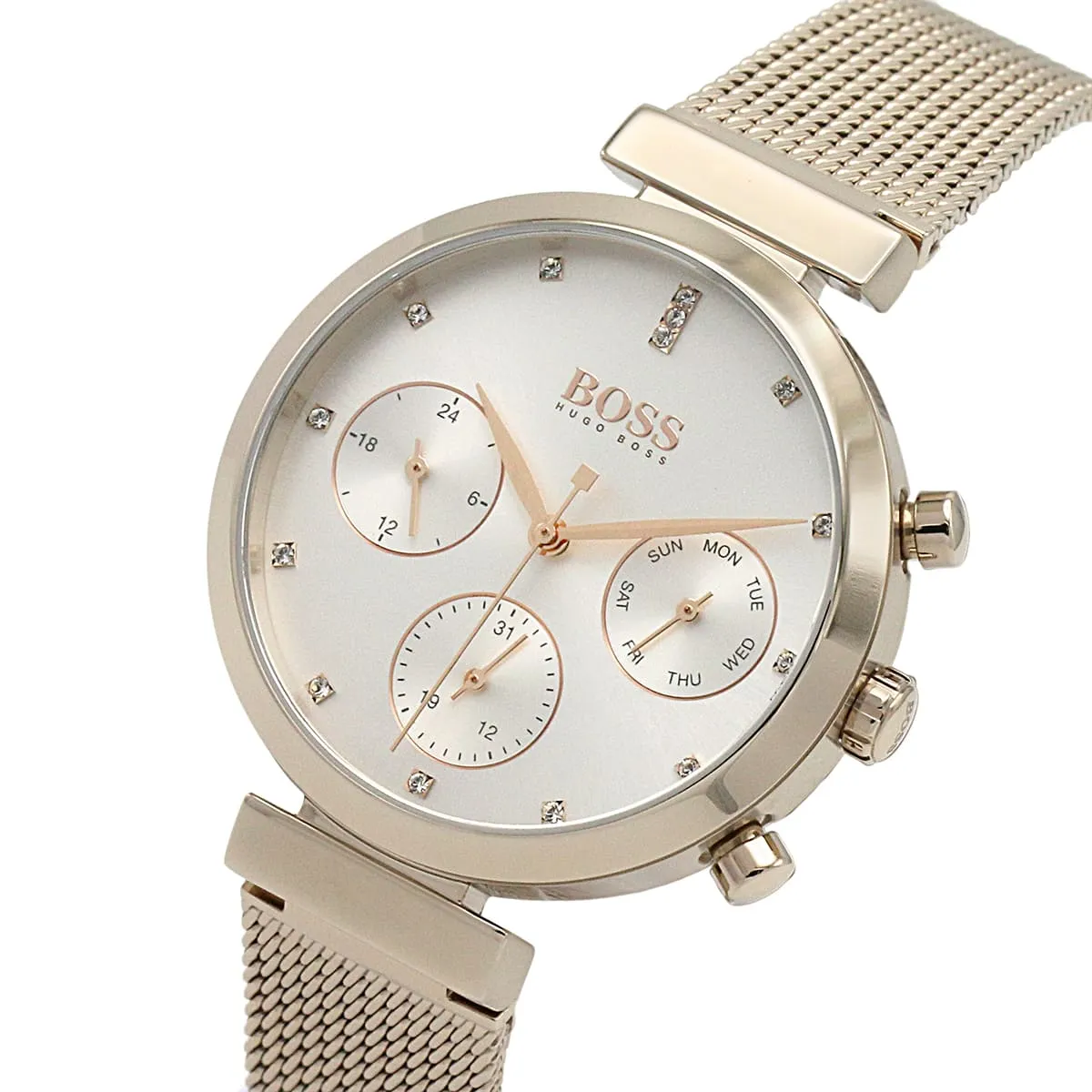 Hugo Boss Flawless Silver Dial Rose Gold-tone Ladies Watch | 1502553