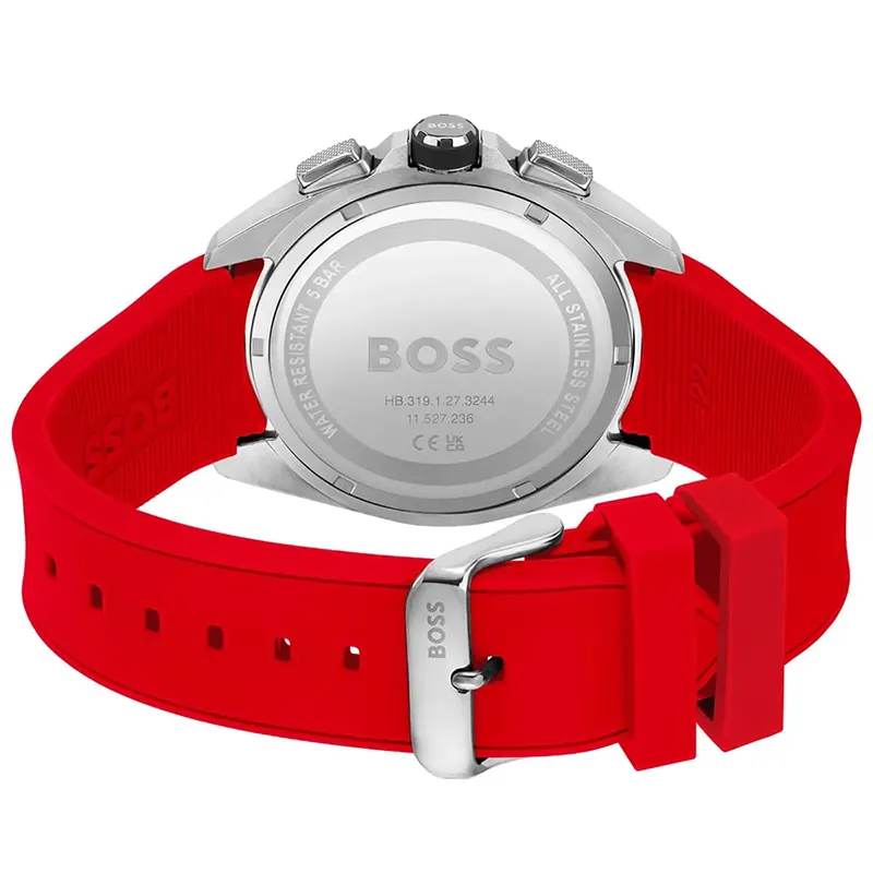 Hugo Boss Volane Chronograph Red Silicone Strap Men's Watch | 1513959