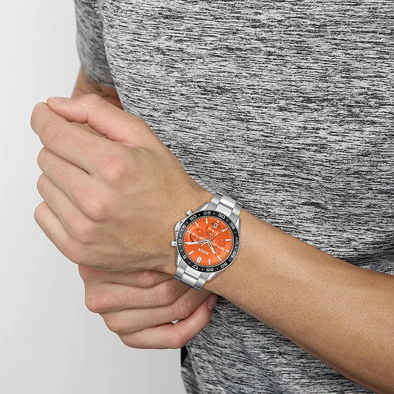 Hugo Boss Runner Chronograph Orange Dial Men's Watch | 1514162